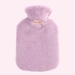 800ml Fluffy Hot Water Bottle – Soft Plush Cover (Purple)