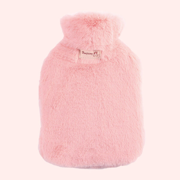 800ml Pink Hot Water Bottle – Soft Plush Cover for Comfort & Relief