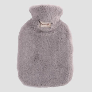 800ml Light Grey Fleece Hot Water Bottle – Cozy Pain Relief