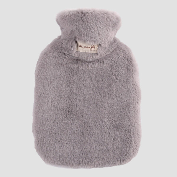 800ml Light Grey Fleece Hot Water Bottle – Cozy Pain Relief