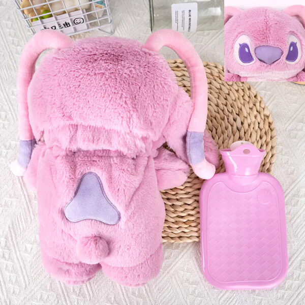 Angel Stitch Hot Water Bottle with Plush Cover